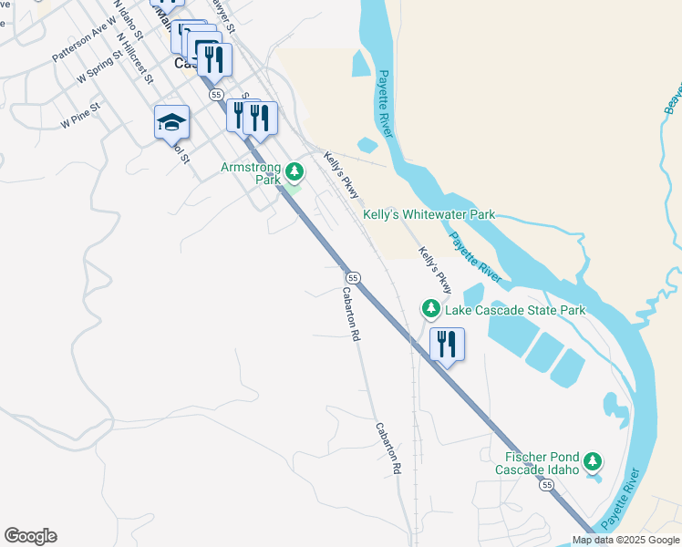 map of restaurants, bars, coffee shops, grocery stores, and more near 531 South Main Street in Cascade