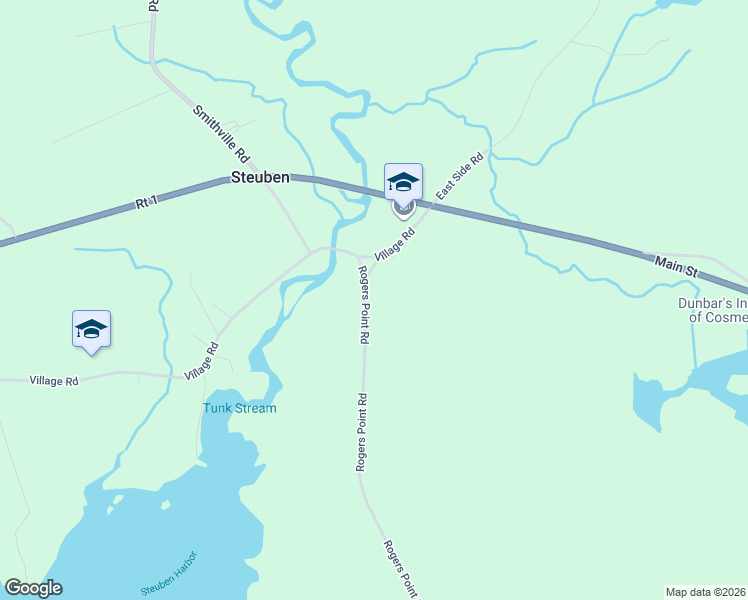 map of restaurants, bars, coffee shops, grocery stores, and more near 22 Rogers Point Road in Steuben