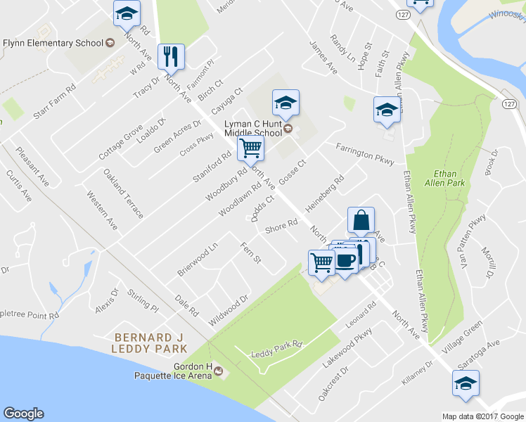 map of restaurants, bars, coffee shops, grocery stores, and more near 35 Dodds Court in Burlington