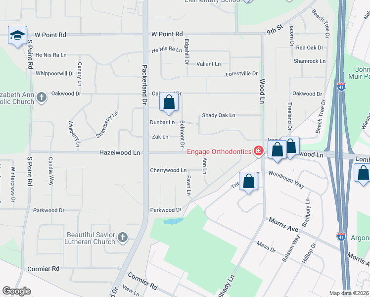 map of restaurants, bars, coffee shops, grocery stores, and more near 1995 Belmont Drive in Green Bay