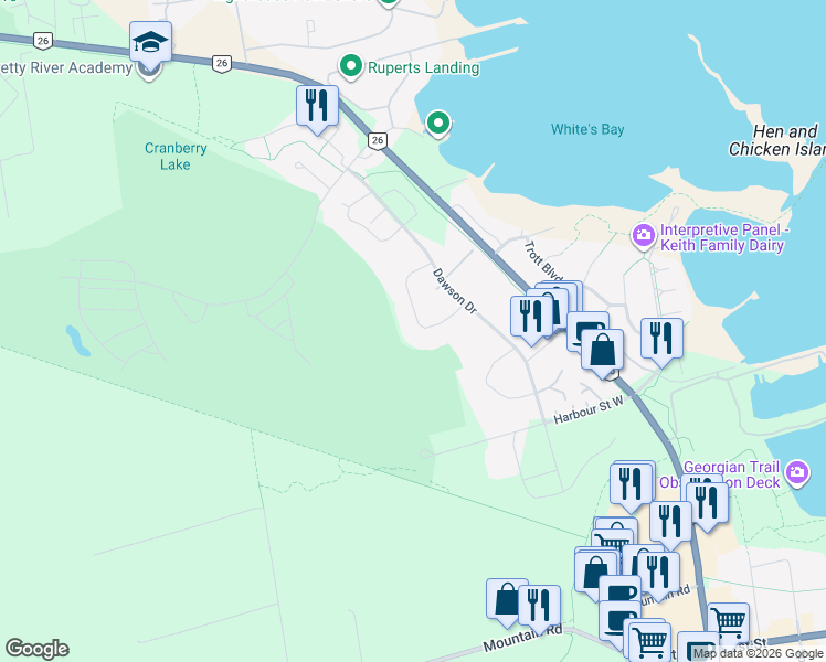 map of restaurants, bars, coffee shops, grocery stores, and more near 493 Oxbow Crescent in Collingwood