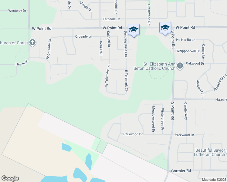 map of restaurants, bars, coffee shops, grocery stores, and more near 1954 Telemark Court in Green Bay