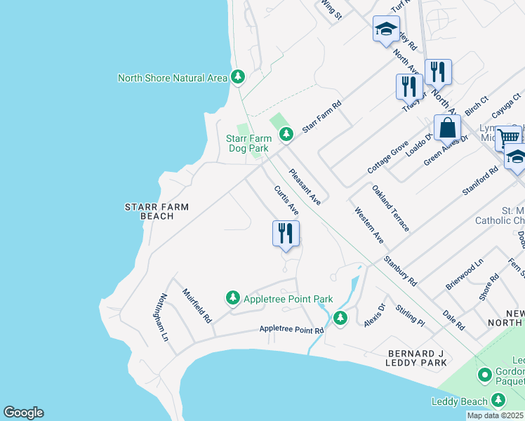 map of restaurants, bars, coffee shops, grocery stores, and more near 190 Curtis Avenue in Burlington