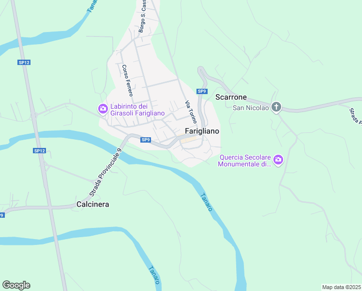 map of restaurants, bars, coffee shops, grocery stores, and more near 6 Via Cavour in Farigliano