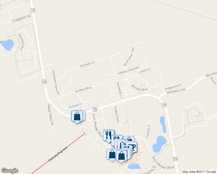 map of restaurants, bars, coffee shops, grocery stores, and more near 162 Settlers Way in Blue Mountains