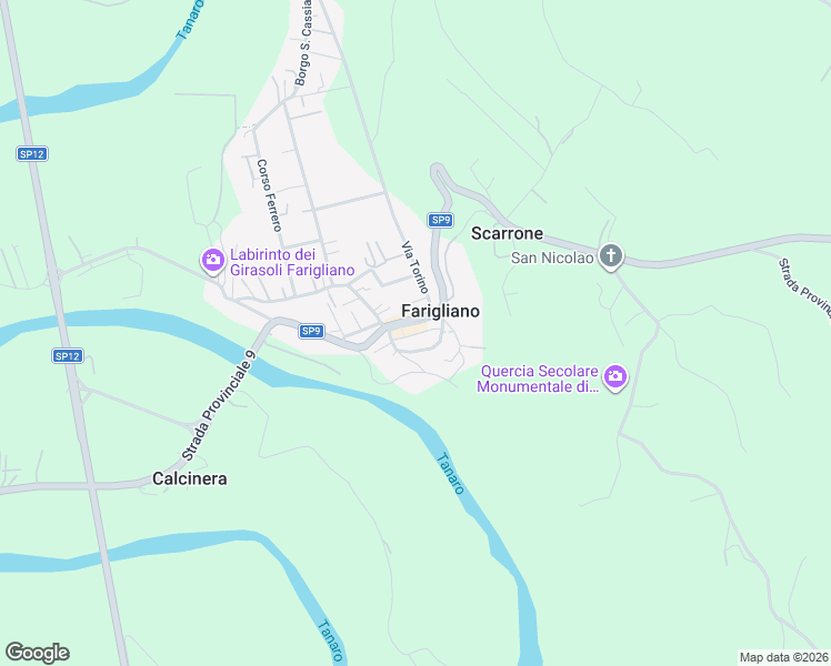 map of restaurants, bars, coffee shops, grocery stores, and more near in Farigliano