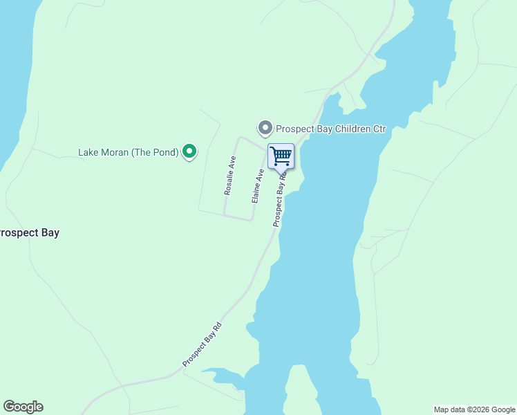 map of restaurants, bars, coffee shops, grocery stores, and more near 56 Elaine Avenue in Prospect Bay