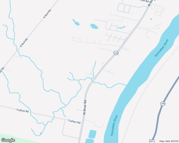 map of restaurants, bars, coffee shops, grocery stores, and more near 727 West River Road in Waterville