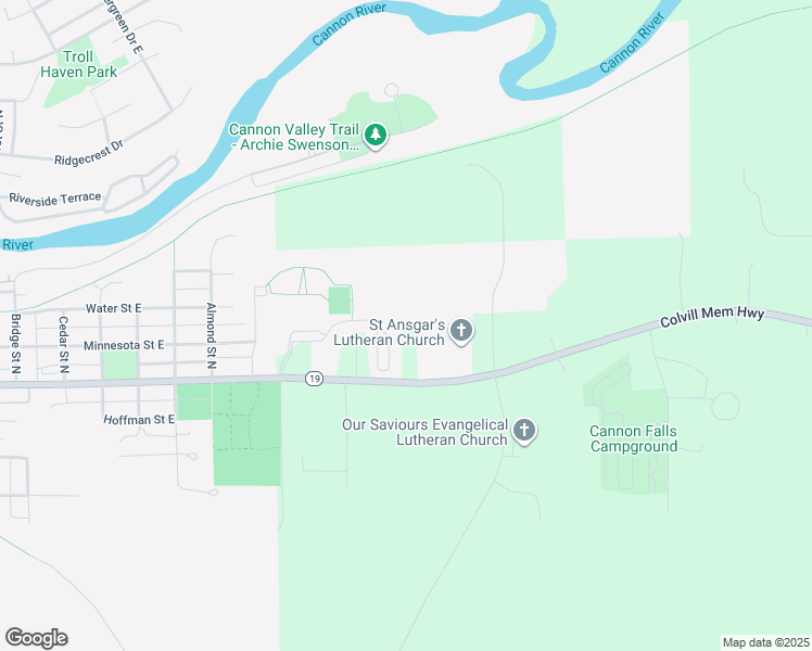 map of restaurants, bars, coffee shops, grocery stores, and more near 1020 Minnesota Street East in Cannon Falls
