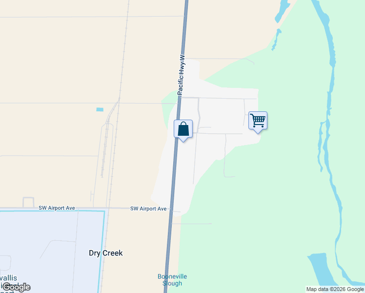 map of restaurants, bars, coffee shops, grocery stores, and more near 4845 Southeast 3rd Street in Corvallis