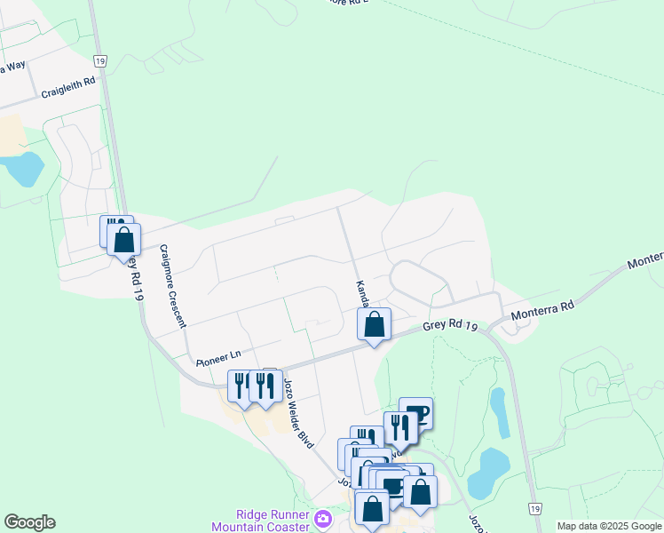 map of restaurants, bars, coffee shops, grocery stores, and more near 162 Arlberg Crescent in The Blue Mountains