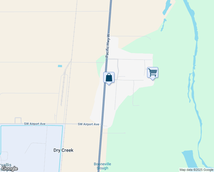 map of restaurants, bars, coffee shops, grocery stores, and more near 4845 Southeast 3rd Street in Corvallis