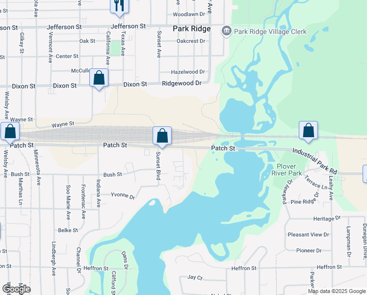 map of restaurants, bars, coffee shops, grocery stores, and more near in Stevens Point