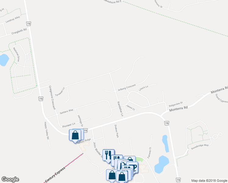 map of restaurants, bars, coffee shops, grocery stores, and more near Kandahar Lane in The Blue Mountains