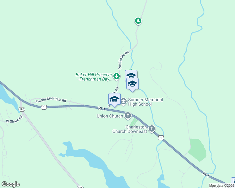map of restaurants, bars, coffee shops, grocery stores, and more near 25 Punkinville Road in Sullivan