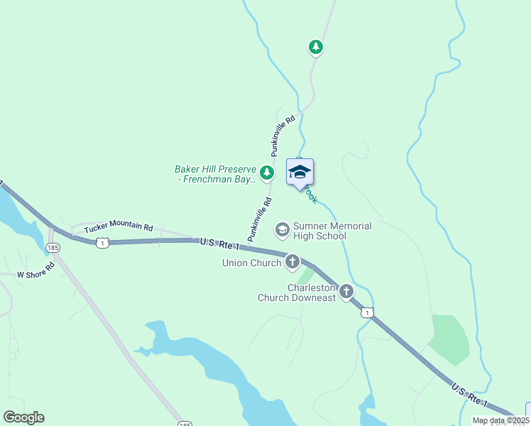 map of restaurants, bars, coffee shops, grocery stores, and more near 25 Punkinville Road in Sullivan