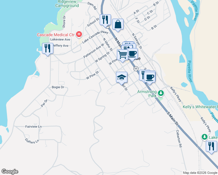 map of restaurants, bars, coffee shops, grocery stores, and more near 401-409 Basque Dr in Cascade