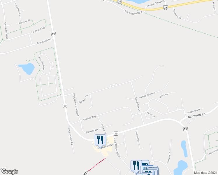 map of restaurants, bars, coffee shops, grocery stores, and more near 136 Tyrolean Lane in The Blue Mountains