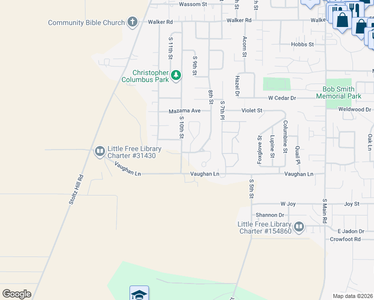 map of restaurants, bars, coffee shops, grocery stores, and more near 3281 Galena Loop in Lebanon