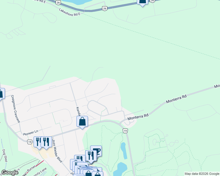 map of restaurants, bars, coffee shops, grocery stores, and more near 210 Arlberg Crescent in Grey County
