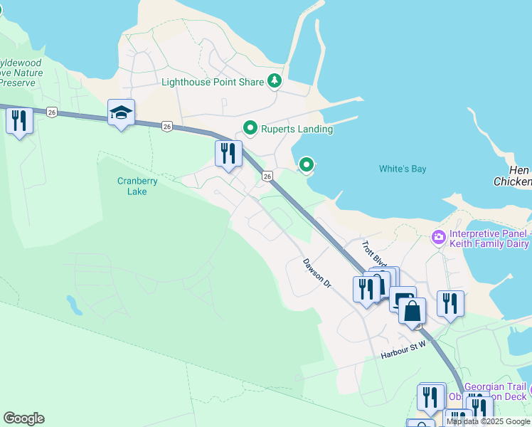 map of restaurants, bars, coffee shops, grocery stores, and more near in Collingwood