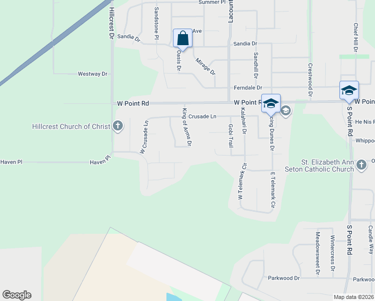 map of restaurants, bars, coffee shops, grocery stores, and more near 3078 Kingswood Court in Green Bay
