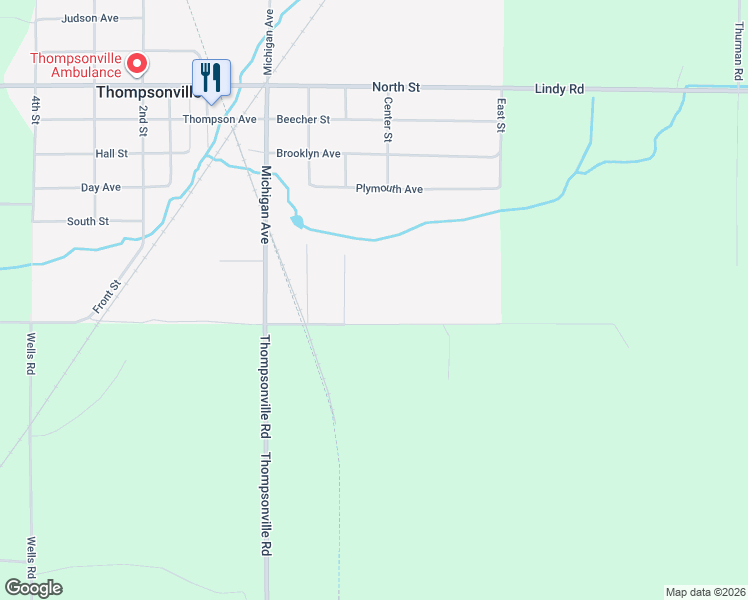 map of restaurants, bars, coffee shops, grocery stores, and more near 20000 County Line Street in Thompsonville