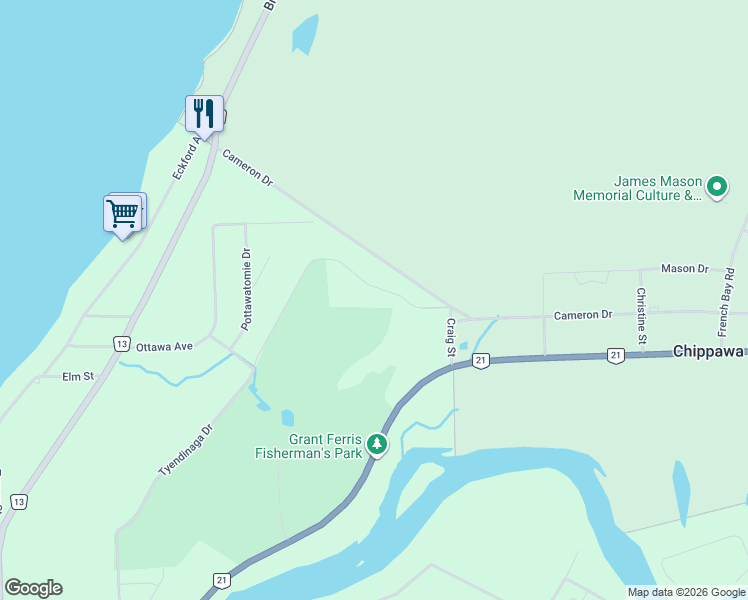 map of restaurants, bars, coffee shops, grocery stores, and more near 361 Tyendinaga Drive in Southampton