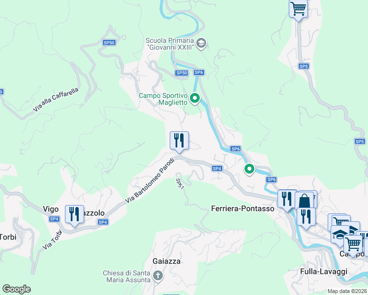 map of restaurants, bars, coffee shops, grocery stores, and more near 2 Via Montagnola in Campomorone