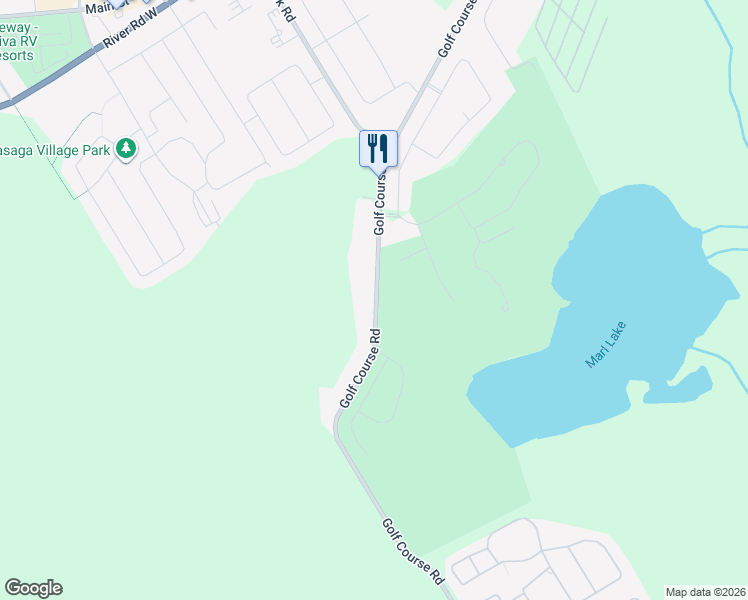 map of restaurants, bars, coffee shops, grocery stores, and more near 468 Golf Course Road in Wasaga Beach