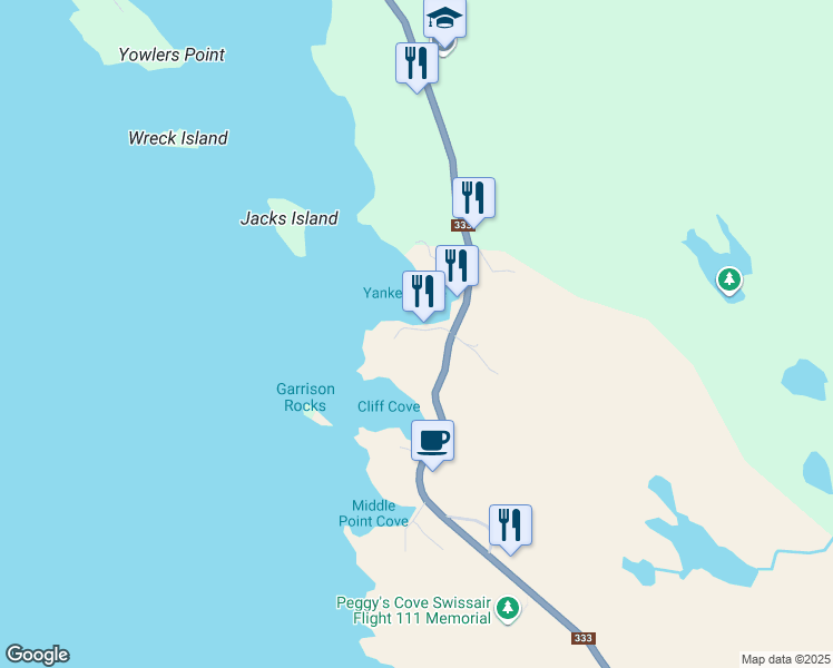 map of restaurants, bars, coffee shops, grocery stores, and more near 6 Ryers Road in Indian Harbour