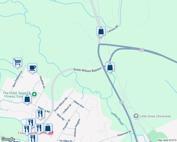 map of restaurants, bars, coffee shops, grocery stores, and more near 168 Susie Wilson Bypass in Essex Junction
