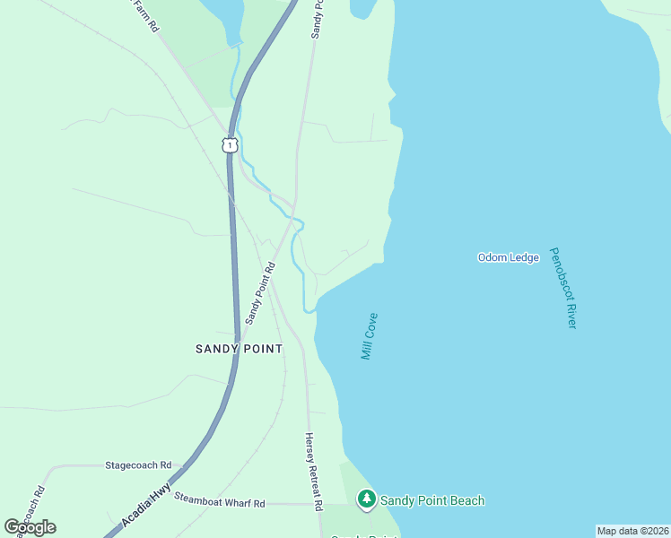 map of restaurants, bars, coffee shops, grocery stores, and more near Bayview Drive in Stockton Springs