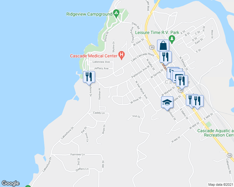 map of restaurants, bars, coffee shops, grocery stores, and more near 415 Patterson in Cascade