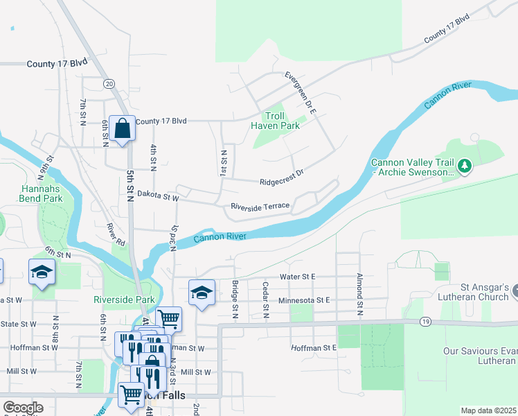 21 Riverside Terrace, Cannon Falls MN Walk Score