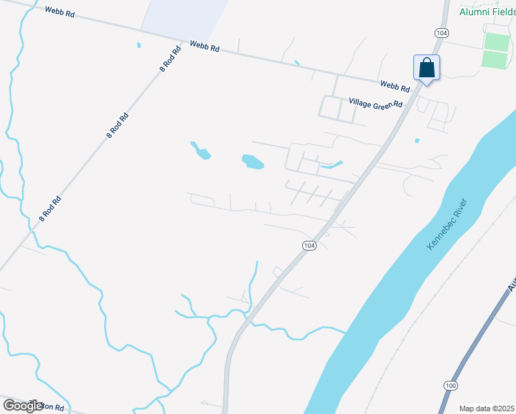 map of restaurants, bars, coffee shops, grocery stores, and more near 19 Punky Lane in Waterville