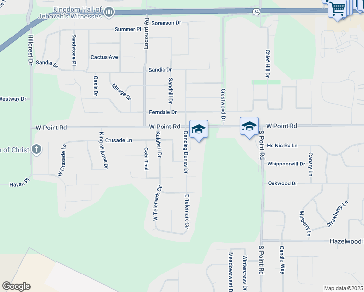 map of restaurants, bars, coffee shops, grocery stores, and more near 1606 Dancing Dunes Drive in Green Bay