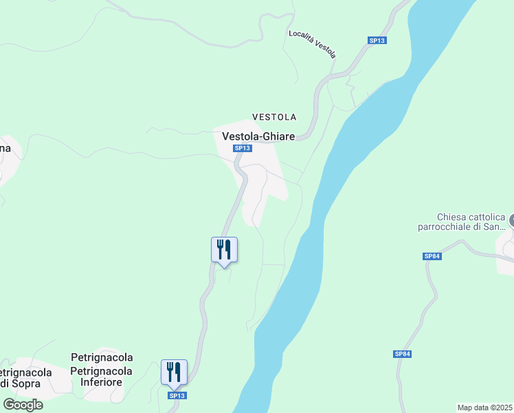 map of restaurants, bars, coffee shops, grocery stores, and more near in Vestola-ghiare