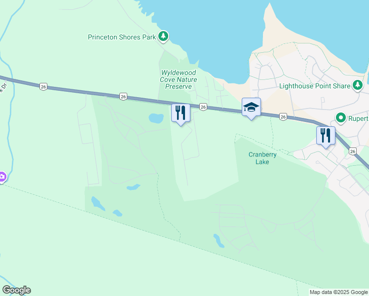 map of restaurants, bars, coffee shops, grocery stores, and more near 159 Vacation Inn Drive in Collingwood