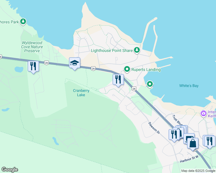 map of restaurants, bars, coffee shops, grocery stores, and more near 8 Brandy Lane Drive in Collingwood