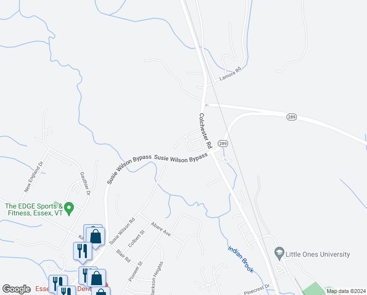 map of restaurants, bars, coffee shops, grocery stores, and more near 14 Gardenside Lane in Essex