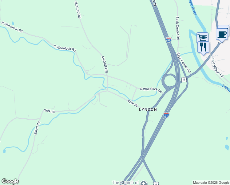 map of restaurants, bars, coffee shops, grocery stores, and more near 219 York Street in Lyndon