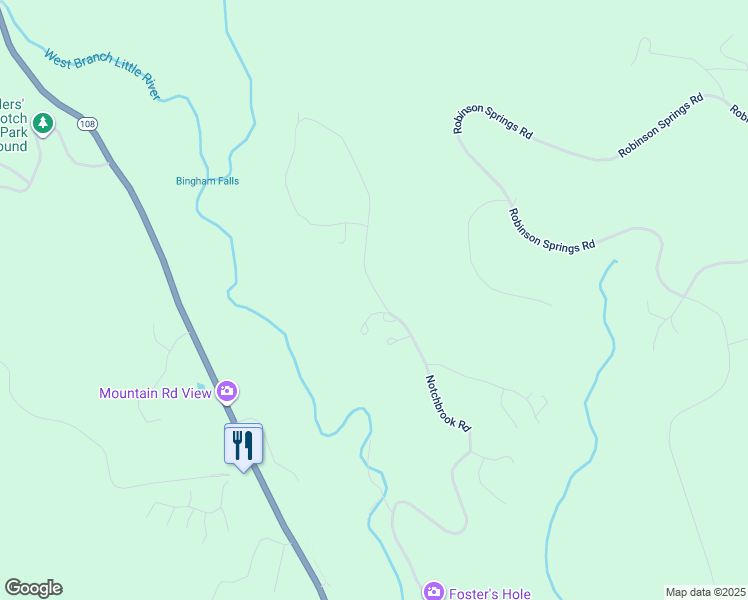 map of restaurants, bars, coffee shops, grocery stores, and more near 1307 Notchbrook Road in Stowe