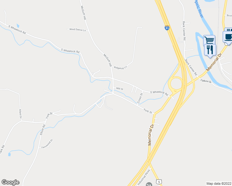 map of restaurants, bars, coffee shops, grocery stores, and more near 317 York Street in Lyndon