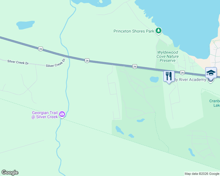 map of restaurants, bars, coffee shops, grocery stores, and more near 9 Conservation Way in Collingwood