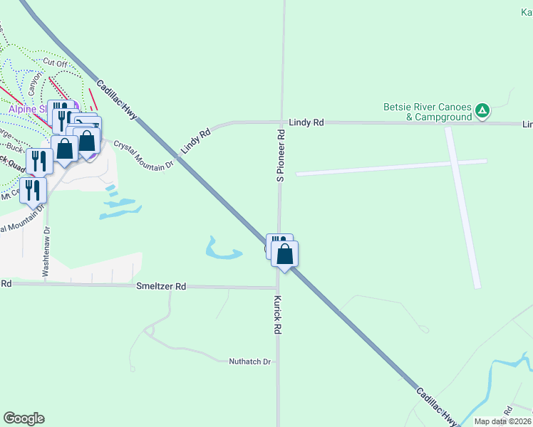 map of restaurants, bars, coffee shops, grocery stores, and more near in Thompsonville