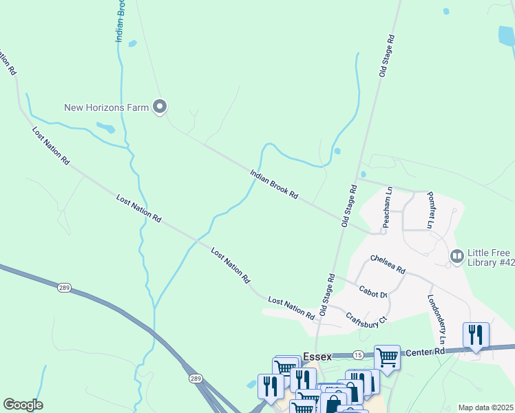 map of restaurants, bars, coffee shops, grocery stores, and more near 28 Indian Brook Road in Essex Junction