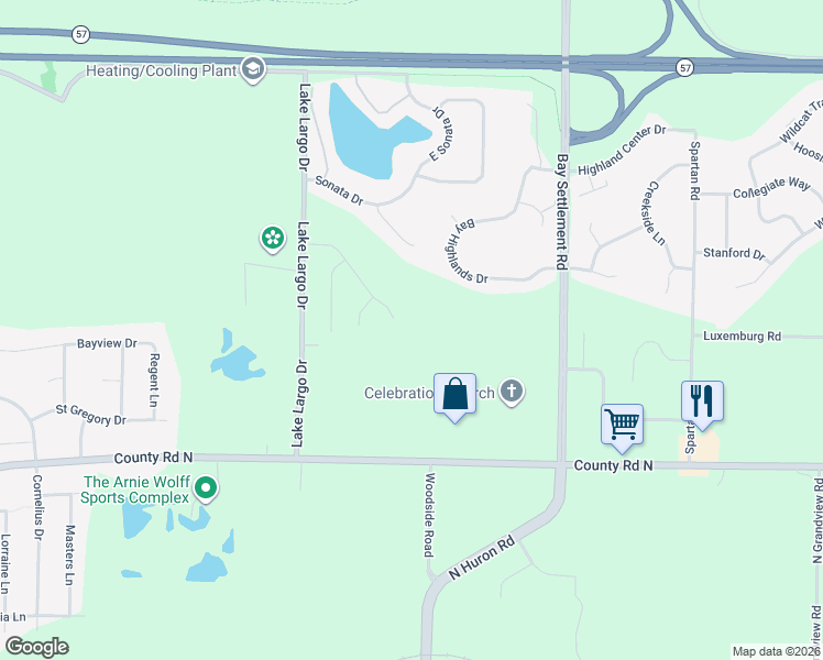 map of restaurants, bars, coffee shops, grocery stores, and more near 3370 Largo Ridge Drive in Green Bay