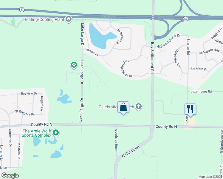 map of restaurants, bars, coffee shops, grocery stores, and more near 3370 Largo Ridge Drive in Green Bay