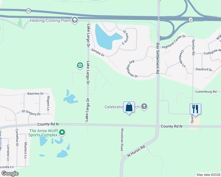 map of restaurants, bars, coffee shops, grocery stores, and more near 3370 Largo Ridge Drive in Green Bay